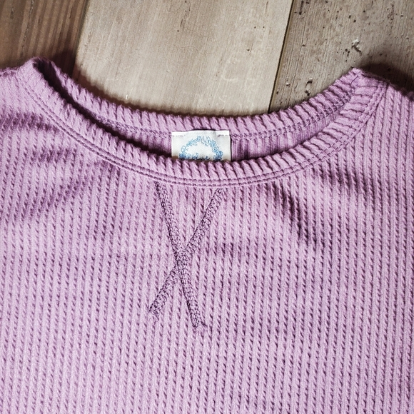 Francesca's Blue Rain Becca Boxy Soft Rib Knit Tee Women's Size Small NWOT - Picture 11 of 16